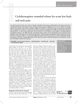 Cyclobenzaprine extended release for acute low back and neck pain