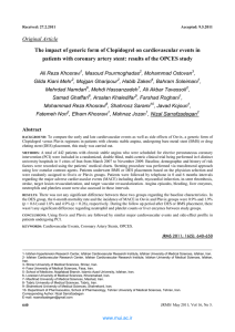 The impact of generic form of Clopidogrel on cardiovascular events