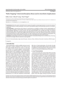 “Robo-Tripping”: Dextromethorphan Abuse and its Anesthetic