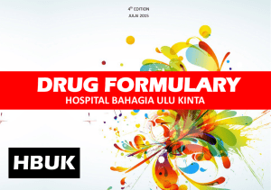 drug formulary hbuk - Laman Utama Hospital Bahagia Ulu Kinta