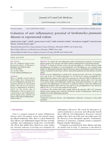 Evaluation of anti-inflammatory potential of Nardostachys jatamansi