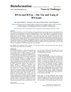 RNAi and RNAa - The Yin and Yang of RNAome