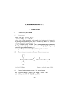 Doxylamine Succinate - IARC Monographs on the Evaluation of