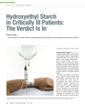Hydroxyethyl Starch in Critically Ill Patients
