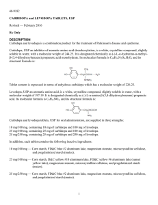 1 40-9182 CARBIDOPA and LEVODOPA TABLETS, USP Revised