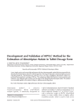 Development and Validation of HPTLC Method for the Estimation of