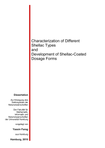 Characterization of Different Shellac Types and Development of