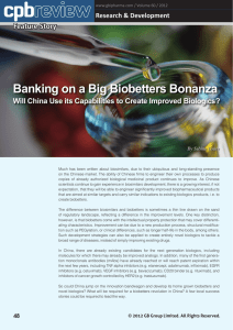 Banking on a Big Biobetters Bonanza Will China Use its Capabilities