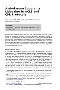 Amiodarone Supplants Lidocaine in ACLS and CPR Protocols