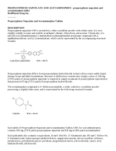 Propoxyphene Napsylate and Acetaminophen Tablets