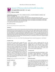 lactuca sativa linn. - Journal of Pharmaceutical and Scientific