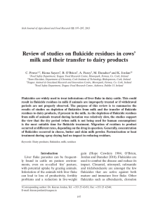 Review of studies on flukicide residues in cows` milk and