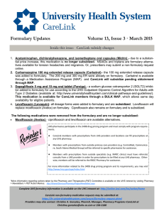 Formulary Updates Volume 13, Issue 3 · March 2015