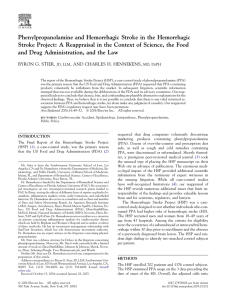 Phenylpropanolamine and Hemorrhagic Stroke in the Hemorrhagic