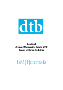 Survey on Herbal Medicines - Drug and Therapeutics Bulletin