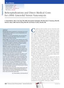 Rehospitalizations and Direct Medical Costs for cSSSI: Linezolid
