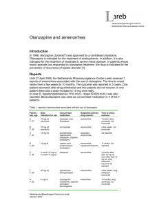 Olanzapine and amenorrhea