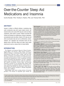 Over-the-Counter Sleep Aid Medications and Insomnia