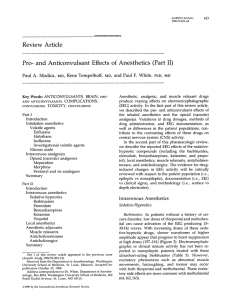 Review Article Pro- and Anticonvulsant Effects of Anesthetics (Part 11)