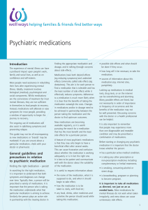 Psychiatric medications - Mental Illness Fellowship