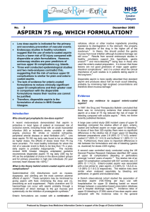 ASPIRIN 75 mg, WHICH FORMULATION?