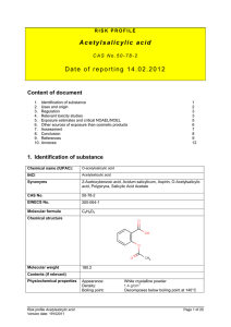 Risk Profile Acetylsalicylic acid 30