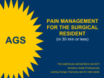 pain management for the surgical resident