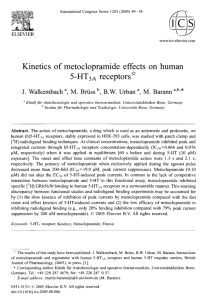 Kinetics of metoclopramide effects on human 5