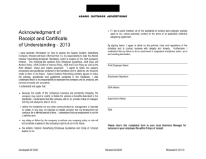 2013 AOA Handbook Acknowledgment