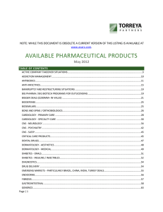 available pharmaceutical products