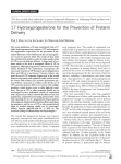 17 Hydroxyprogesterone for the Prevention of Preterm Delivery