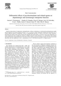 Differential effects of psychostimulants and related