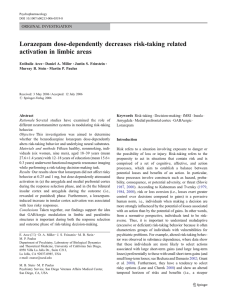 Lorazepam dose-dependently decreases risk-taking