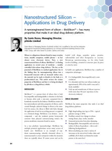Nanostructured Silicon – Applications in Drug Delivery
