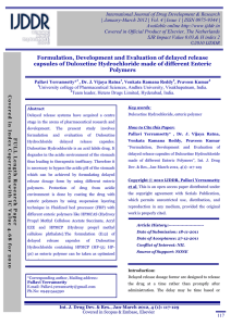 Formulation, Development and Evaluation of delayed release