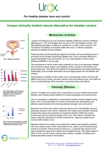 Unique clinically trialled natural alternative for bladder control