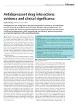 Antidepressant drug interactions: evidence and clinical significance