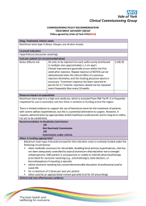 Botox Hyperhidrosis - NHS Vale of York CCG