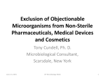 Exclusion of Objectionable Microorganisms from Non-Sterile