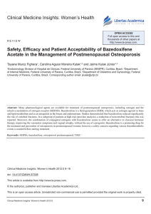 Safety, Efficacy and Patient Acceptability of Bazedoxifene Acetate in