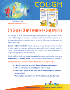 Chestal ® Cough Monograph - Boiron USA for Health Care