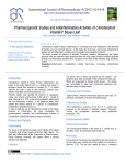 Pharmacognostic Studies and Antiinflammatory Activities of
