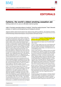 Cytisine, the world`s oldest smoking cessation aid