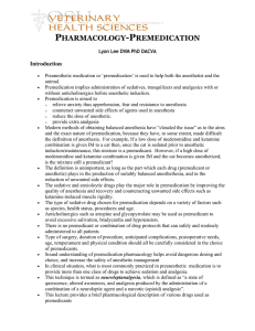 Pharmacology - premedication