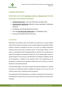 licensing opportunity propylene glycol free minoxidil