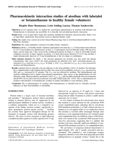 Pharmacokinetic interaction studies of atosiban with labetalol