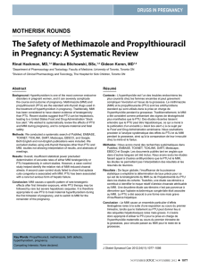 The Safety of Methimazole and Propylthiouracil in Pregnancy: A Systematic Review