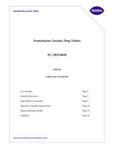 Promethazine Teoclate 25mg Tablets PL 15833/0028