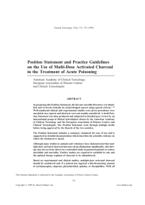 Position Statement and Practice Guidelines in the Treatment of Acute Poisoning