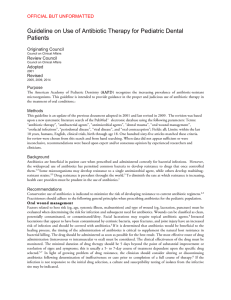 Guideline on Use of Antibiotic Therapy for Pediatric Dental Patients